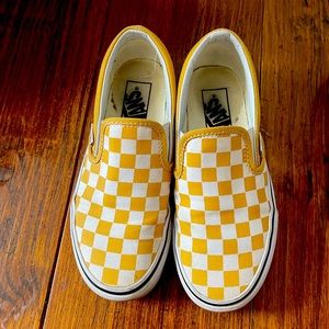 yellow checkerboard vans